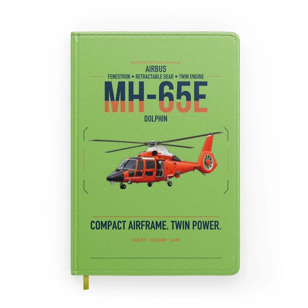 Airbus MH-65E Dolphin design on light green notebook