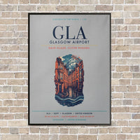Thumbnail for Glasgow Airport GLA vertical canvas print - framed - light gray background