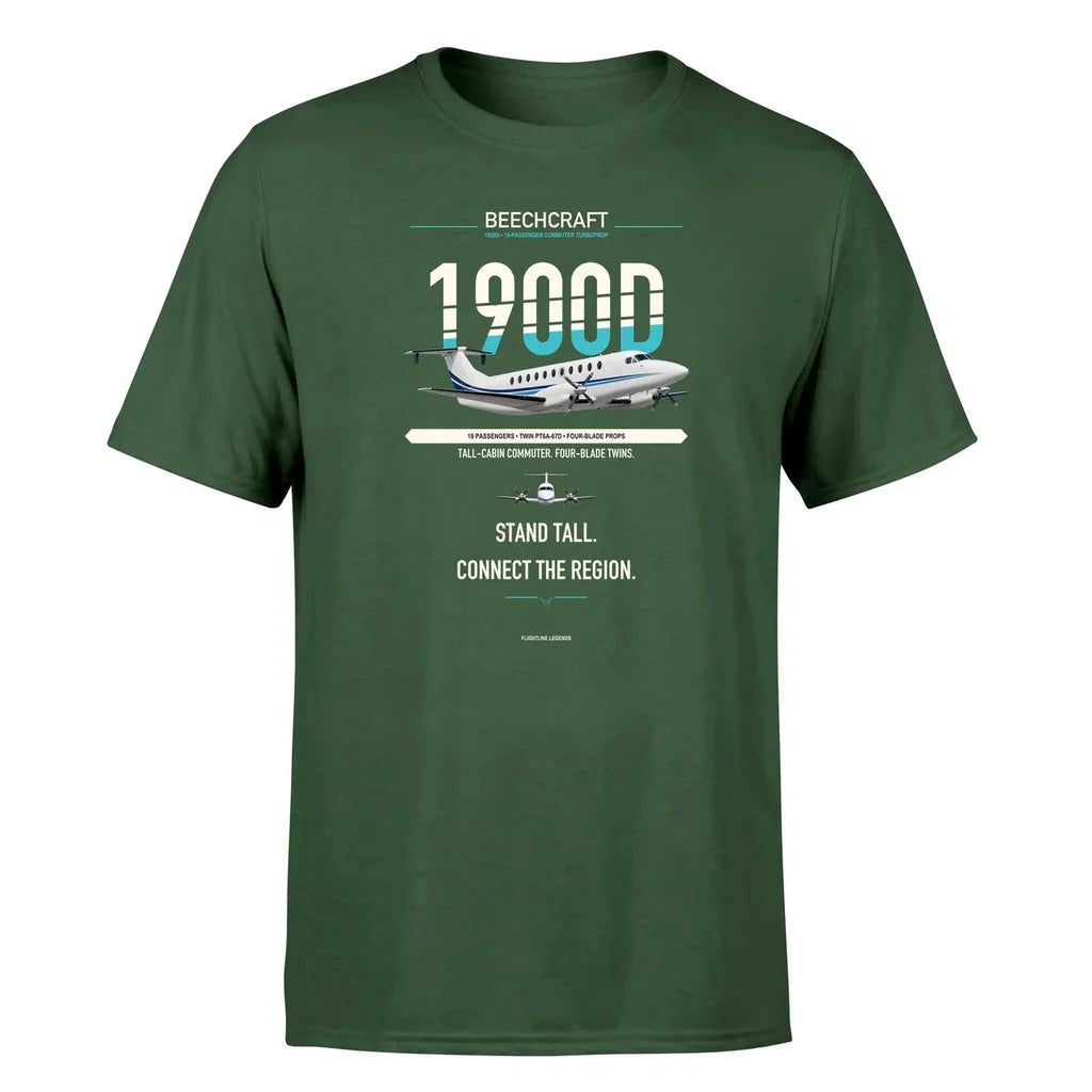 Beechcraft 1900D design on dark green single side