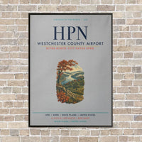 Thumbnail for Westchester County Airport HPN vertical canvas print - framed - light gray background