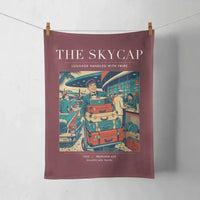 Thumbnail for VINTAGE G4101 - The Skycap - Designed Towels design on darkred