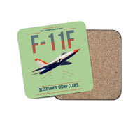 Thumbnail for F-11F Tiger design on light green 1 piece coaster