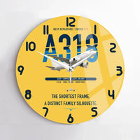 Thumbnail for Airbus A318 design on yellow no frame wall clock