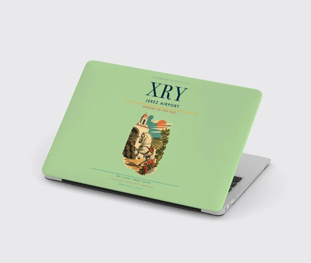 Jerez Airport (XRY) design on light green MacBook case