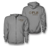 Thumbnail for Fiji Airways Airlines logo on gray zipped hoodie
