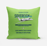 Thumbnail for Cessna Citation Sovereign+ design on light green pillow