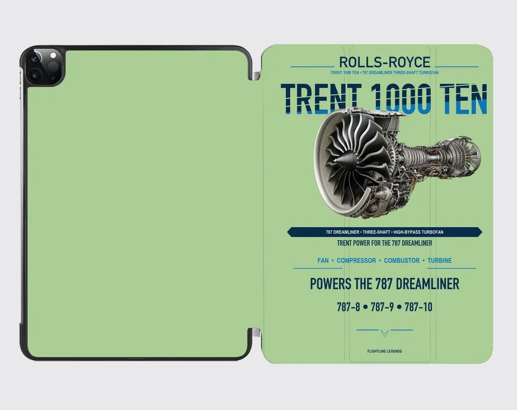 TRENT 1000 TEN design on light green ipad tablet case