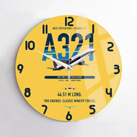 Thumbnail for Airbus A321 design on yellow no frame wall clock