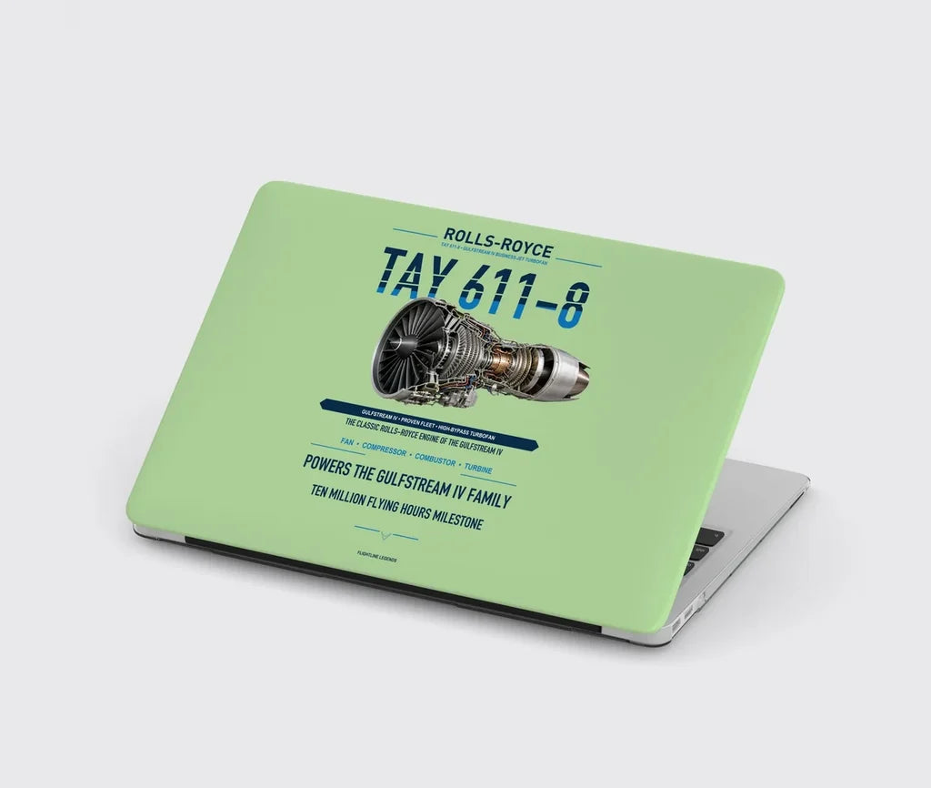 TAY 611-8 design on light green MacBook case