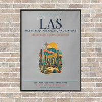 Thumbnail for Harry Reid International Airport Las Vegas LAS vertical canvas print - framed - light gray background