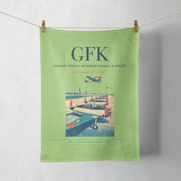 Thumbnail for Grand Forks International Airport (GFK) design on light green towel