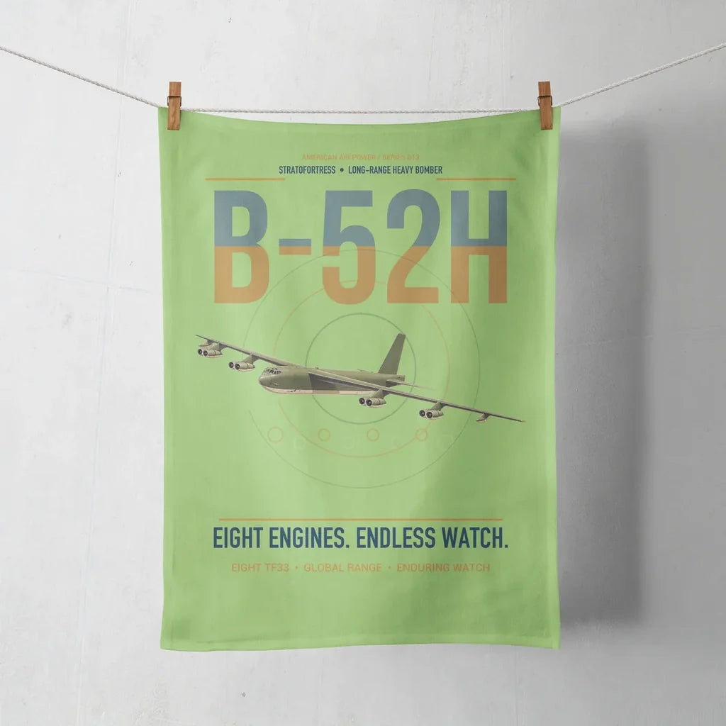 B-52H Stratofortress design on light green towel