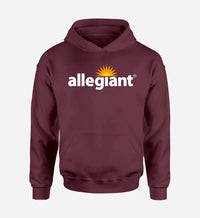 Thumbnail for Allegiant Air Airlines logo printed on dark red hoodie