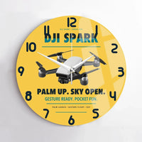 Thumbnail for DJI Spark design on yellow no frame wall clock