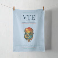 Thumbnail for Wattay International Airport Vientiane (VTE) design on light blue towel
