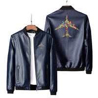 Thumbnail for Colourful Airplane Leather Jacket - view 4