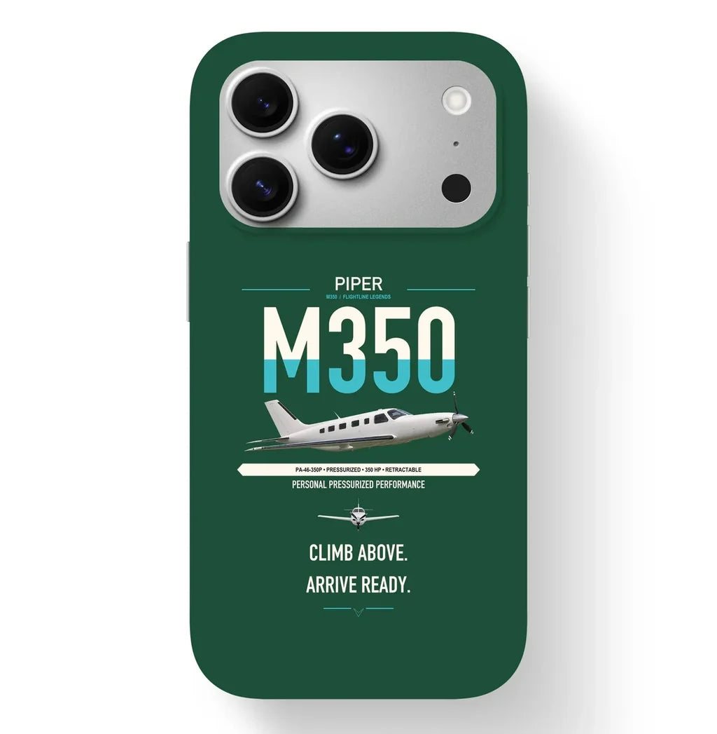 Piper M350 design on dark green magsafe iphone case, for iPhone 17 Pro