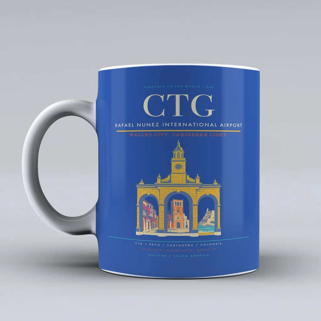 Rafael Nunez International Airport CTG Mug - Blue