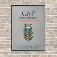 Thumbnail for Greenville-Spartanburg International Airport GSP vertical canvas print - framed - light gray background
