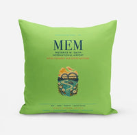 Thumbnail for Frederick W. Smith International Airport Memphis (MEM) design on light green pillow