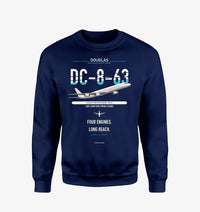 Thumbnail for Douglas DC-8-63 design on navy blue sweatshirt