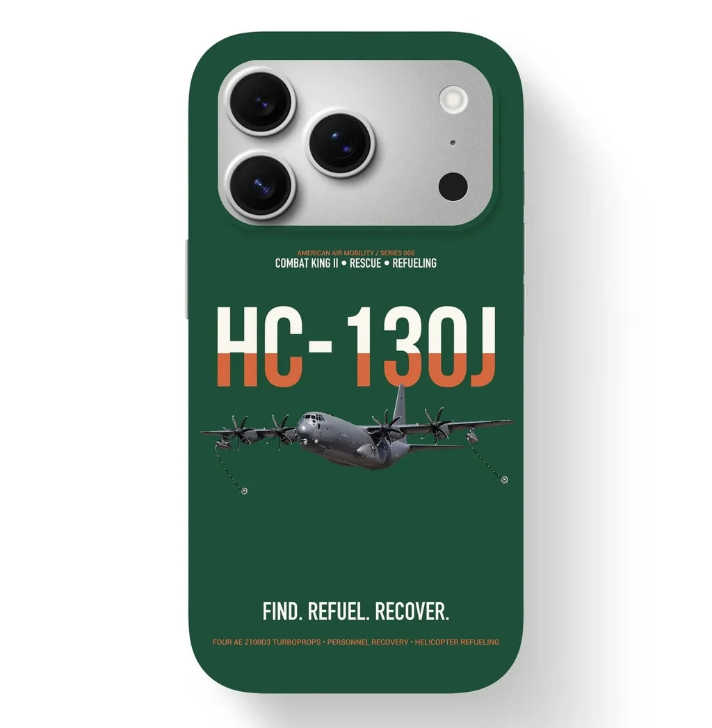 HC-130J COMBAT KING II design on dark green magsafe iphone case, for iPhone 17 Pro