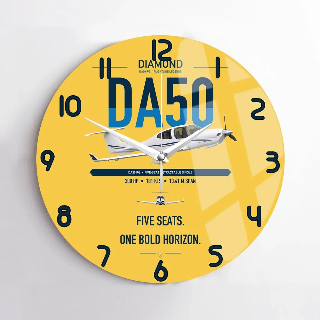 Diamond DA50 RG design on yellow no frame wall clock