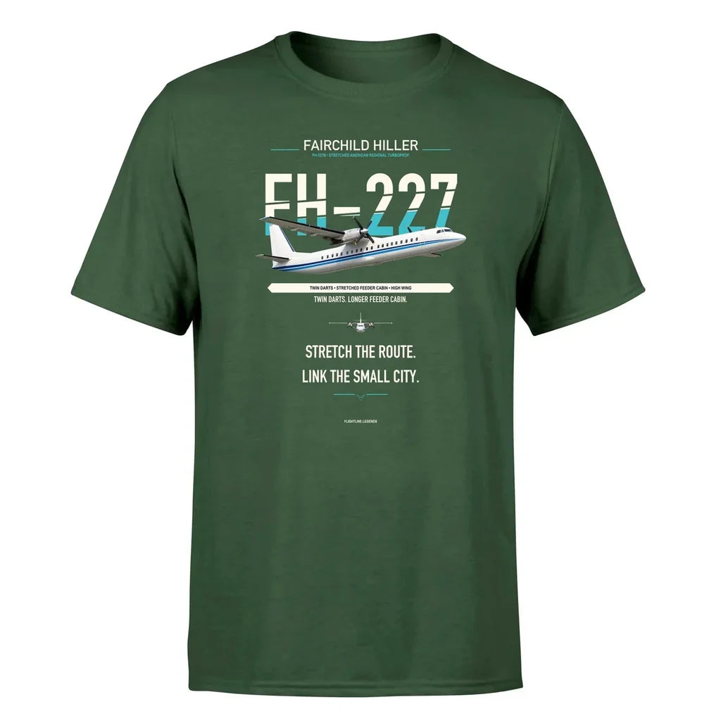 Fairchild Hiller FH-227B design on dark green single side