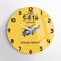 Thumbnail for Sikorsky S-61N design on yellow no frame wall clock