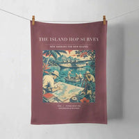 Thumbnail for VINTAGE G4209 - The Island Hop Survey - Designed Towels design on darkred