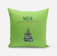 Thumbnail for Mandalay International Airport (MDL) design on light green pillow