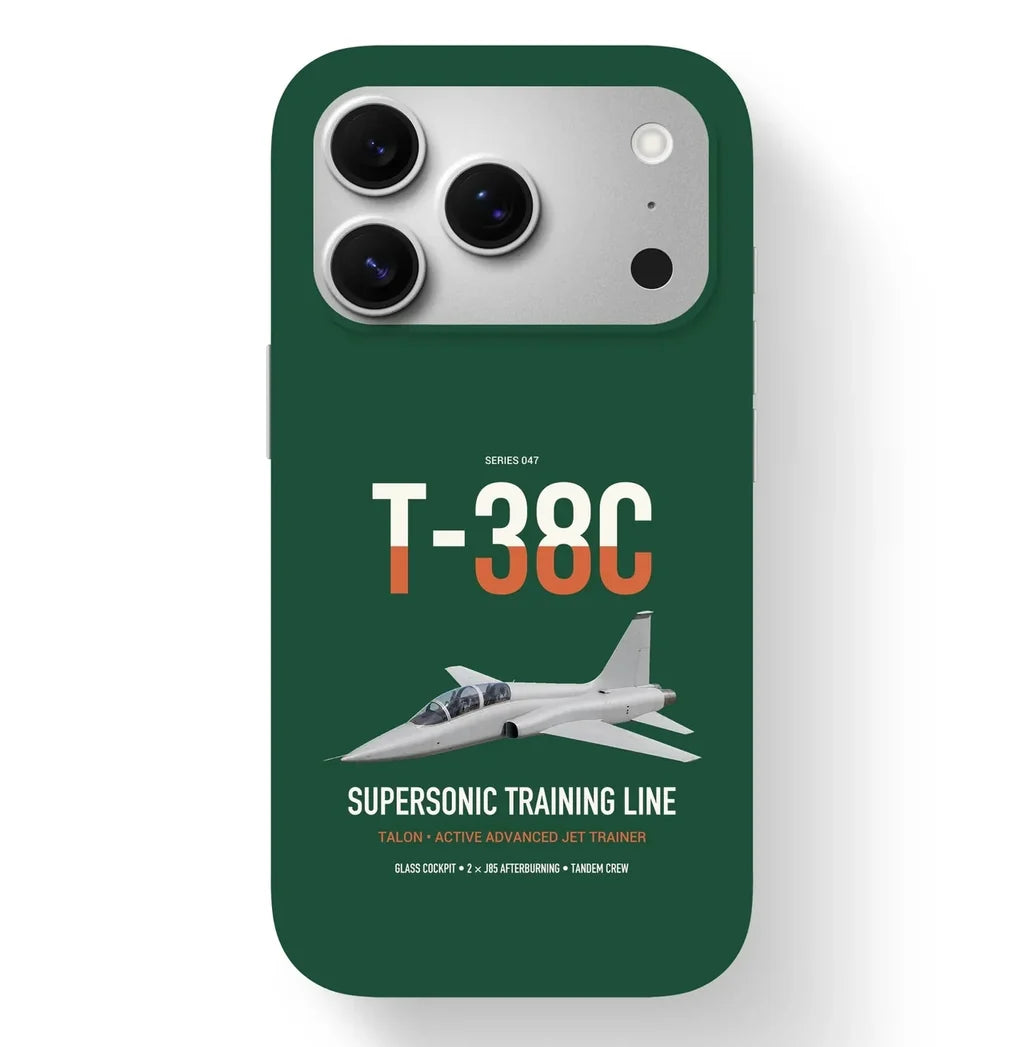 T-38C Talon design on dark green magsafe iphone case, for iPhone 17 Pro