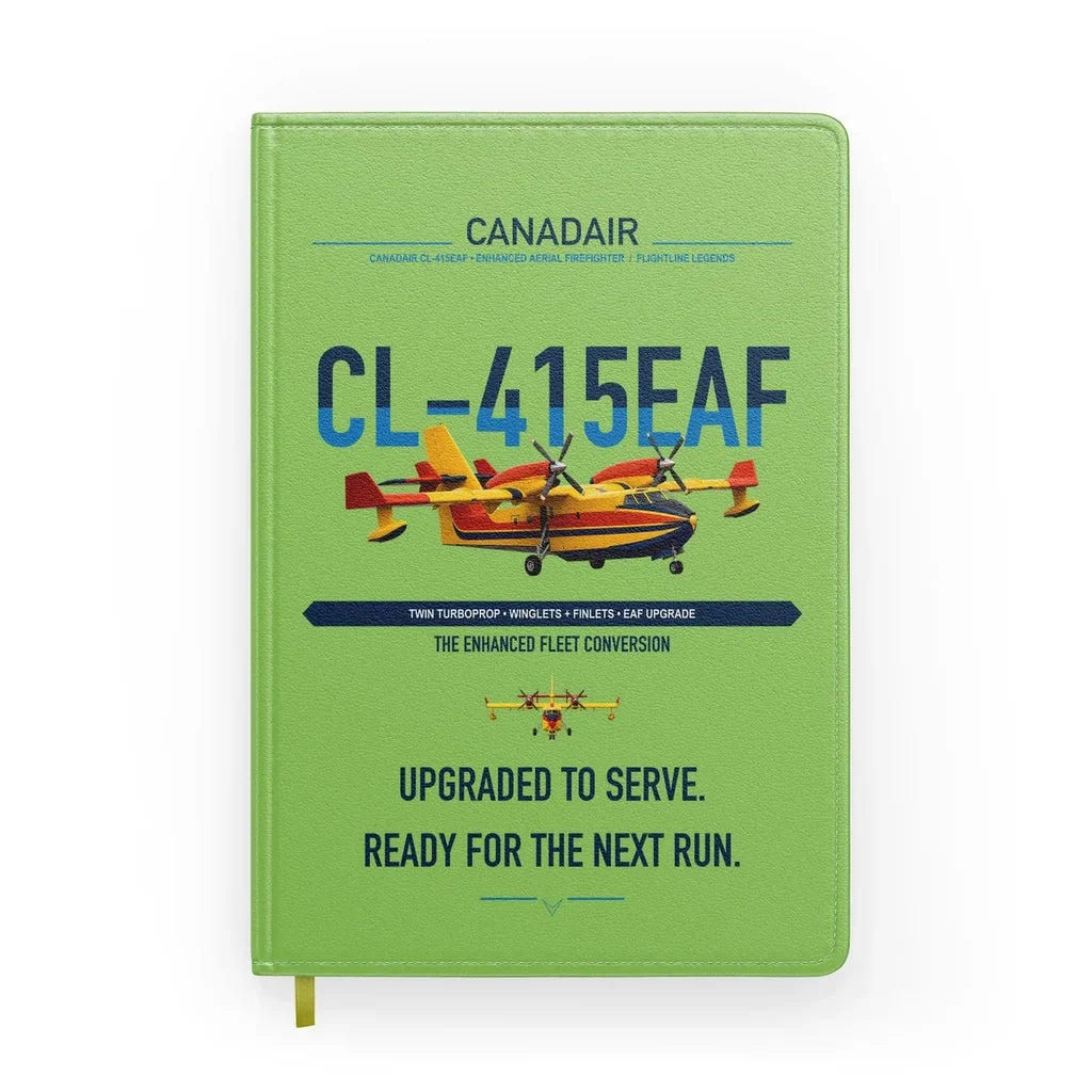 Canadair CL-415EAF design on light green notebook