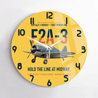 Thumbnail for F2A-3 Buffalo Hold the Line at Midway design on yellow no frame wall clock