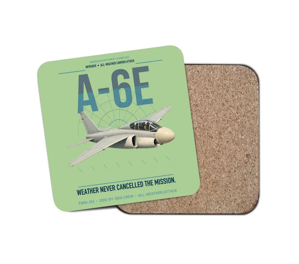 A-6E Intruder design on light green 1 piece coaster