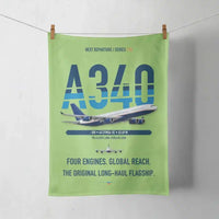 Thumbnail for Airbus A340-300 design on light green towel