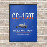 Thumbnail for Airbus CC-150T Polaris vertical canvas print - framed - blue background