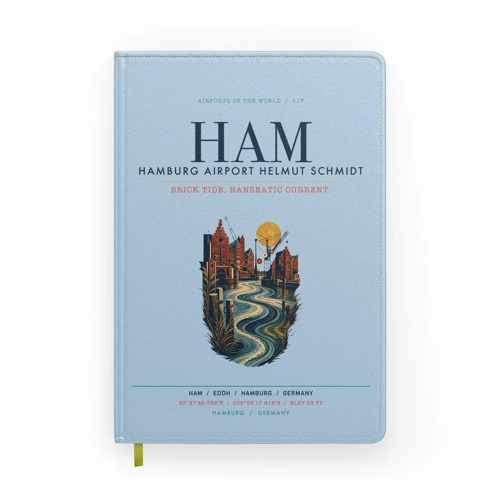 Hamburg Airport Helmut Schmidt (HAM) design on light blue notebook