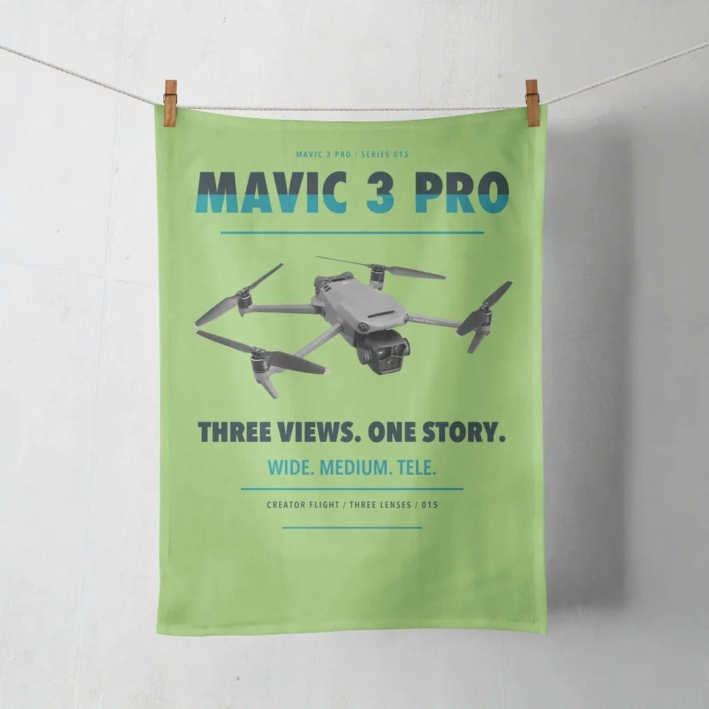 DJI Mavic 3 Pro design on light green towel