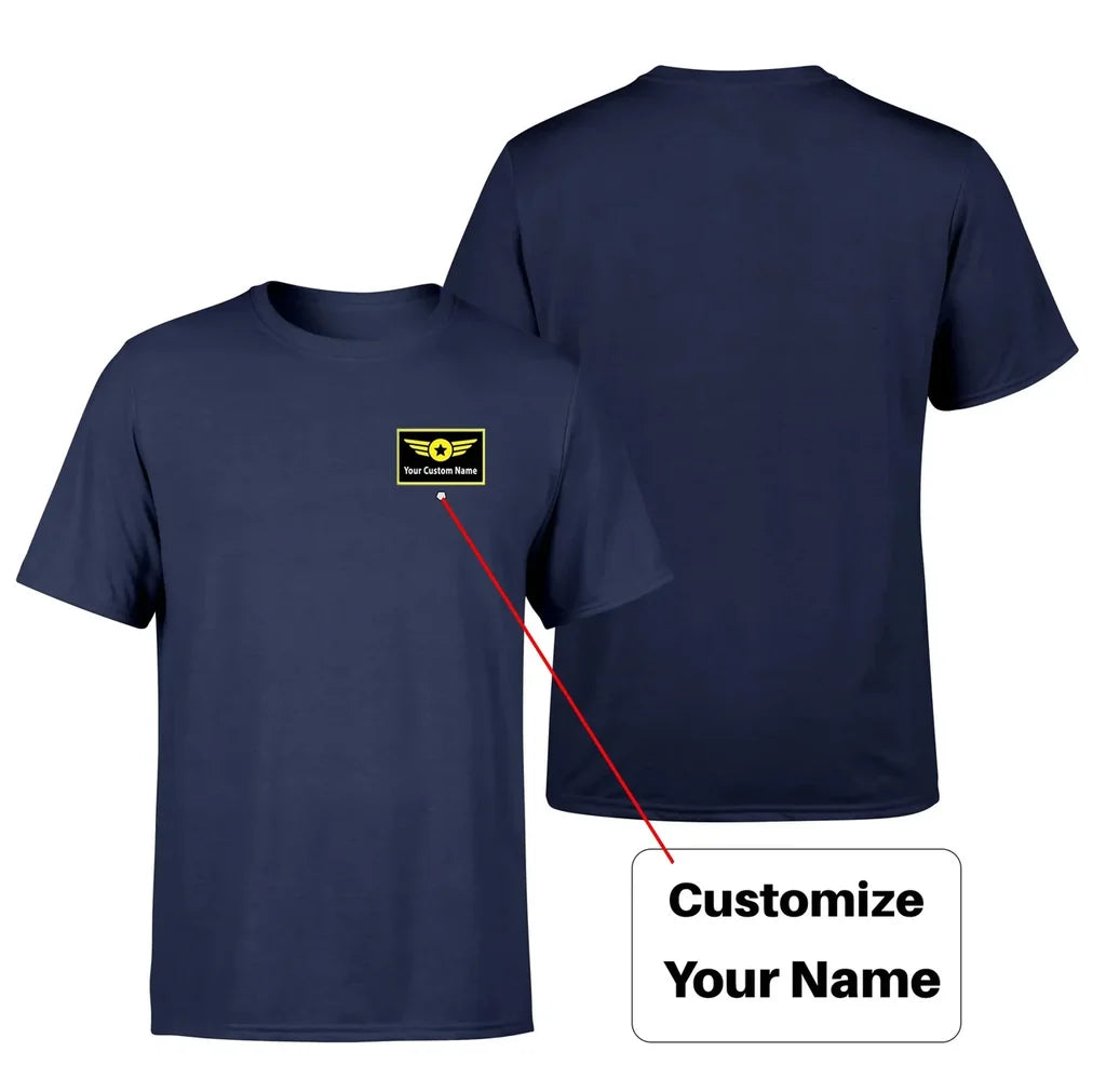Custom Name with Special Badge aviation t-shirt