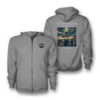 Thumbnail for VINTAGE G4016 - The Night Beacon Trail - Premium Zipped Hoodie design on gray