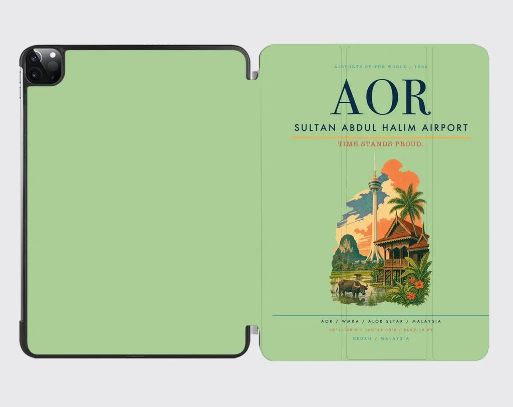 Sultan Abdul Halim Airport (AOR) design on light green ipad tablet case