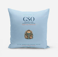 Thumbnail for Piedmont Triad International Airport (GSO) design on light blue pillow
