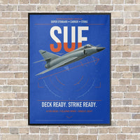 Thumbnail for Dassault Super Étendard vertical canvas print - framed - blue background