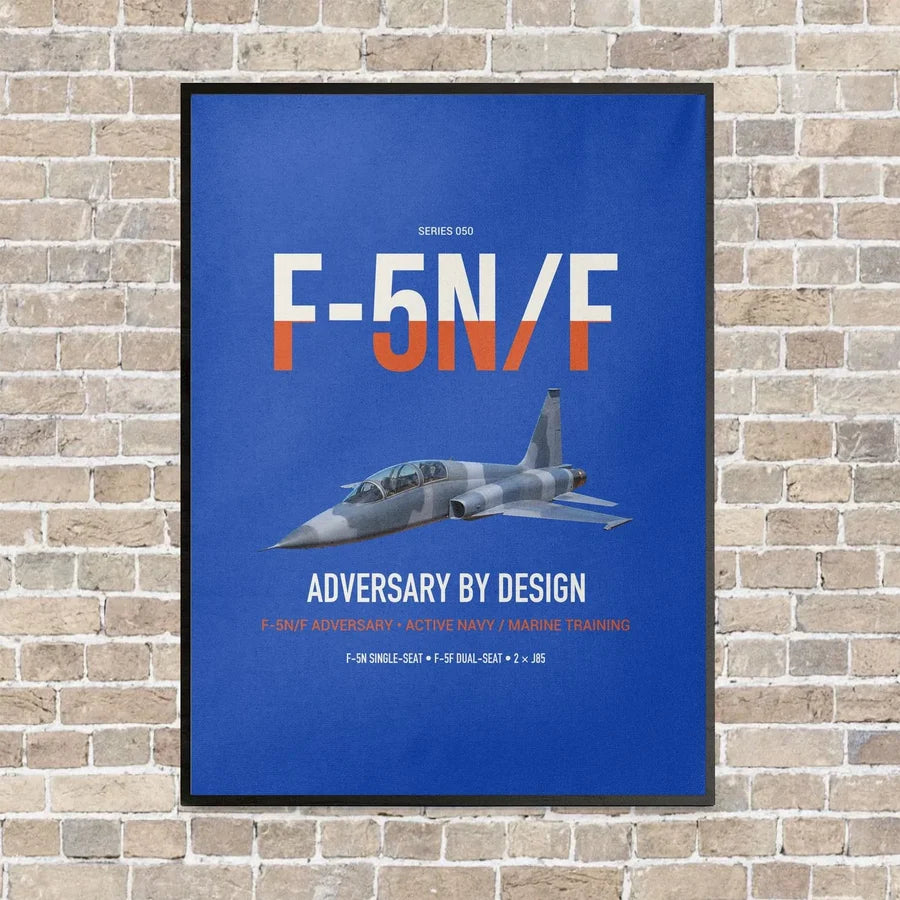 F-5N F Adversary vertical canvas print - framed - blue background