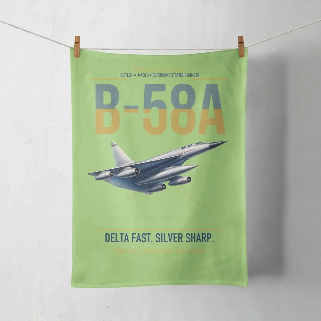 B-58A Hustler design on light green towel