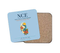 Thumbnail for Nice Côte d’Azur Airport (NCE) design on light blue 1 piece coaster