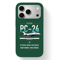 Thumbnail for Pilatus PC-24 design on dark green magsafe iphone case, for iPhone 17 Pro