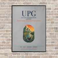 Thumbnail for Sultan Hasanuddin Airport UPG vertical canvas print - framed - light gray background