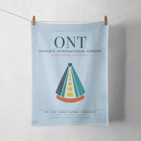 Thumbnail for Ontario International Airport (ONT) design on light blue towel